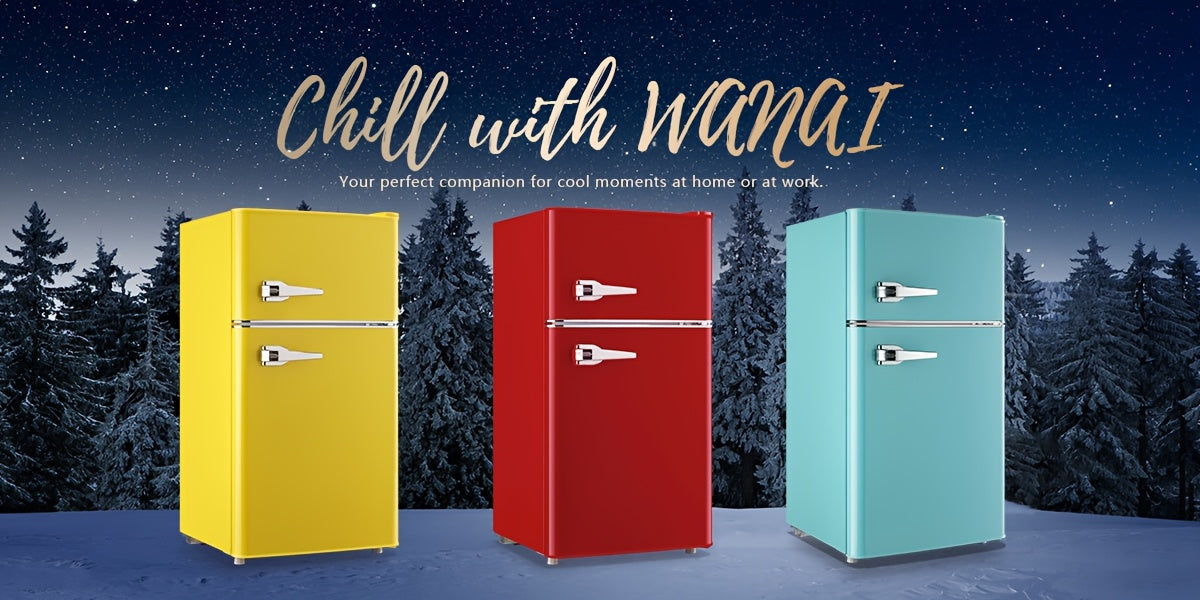 WANAI 3.6 Cu.Ft Mini Fridge with Freezer, 7 Adjustable Thermostat, Low Noise Small Refrigerator, Single Door Compact Refrigerator for Dorm, Office, Bedroom