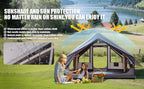 Inflatable Camping Tent, with Electric Air Pump, 4 Season Windproof, Clear Skylight & 420D Oxford, Air Tent with Mesh Windows/Doors
