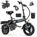 Adult and Youth Electric Bicycle, 560W Motor, 20-24MPH Compact Commuter Folding E-Bike, 32-Mile Range, 48V 10Ah Battery, 3-Speed Pedal Assist, 14-Inch Folding Electric Bicycle, Women's E-Bike