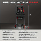 8/10/14 Gallon Ultra Quiet Air Compressor, 116PSI Oil-Free Air Compressor Tank, 110V/60Hz, 70dB Air Compressor for Car Repair, Spray Painting, Woodwork Nailing
