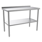 Stainless steel ready-made workbench, commercial heavy-duty workbench and workstation, suitable for metal dining tables in kitchens, restaurants, homes and hotels, with adjustable base frame and waterproof board