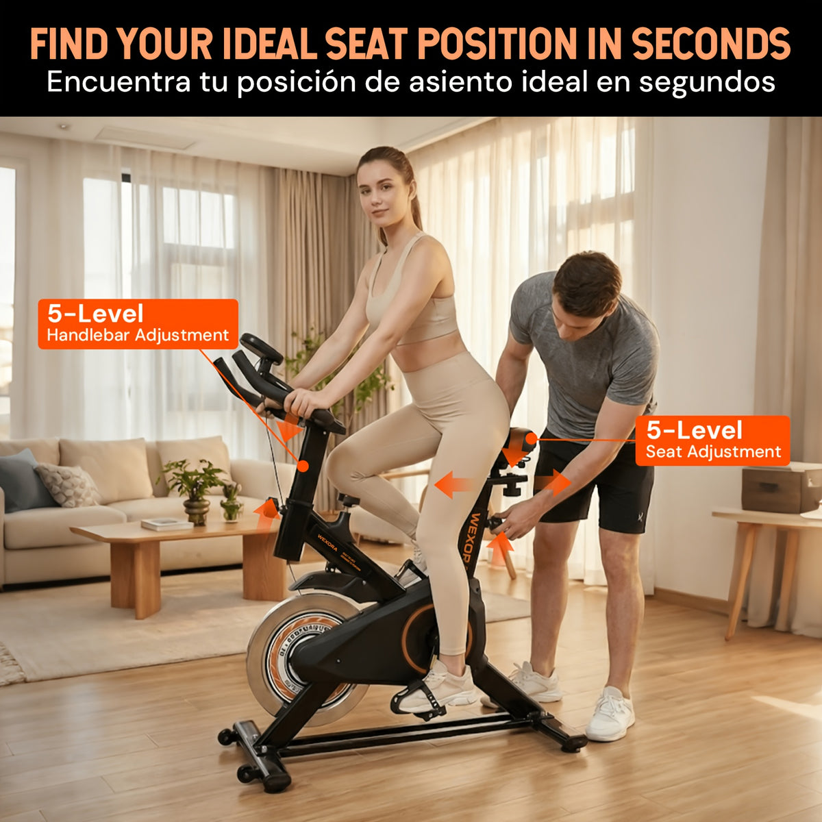 1pc Heavy-Duty Magnetic Bike for Home Gym - Adjustable Magnetic & Belt Drive System, Quiet Indoor Cycling Bike with Magnetic Brakes, Suitable for Home Gyms, Rehabilitation Training, for Home Fitness Equipment, Christmas Gifts