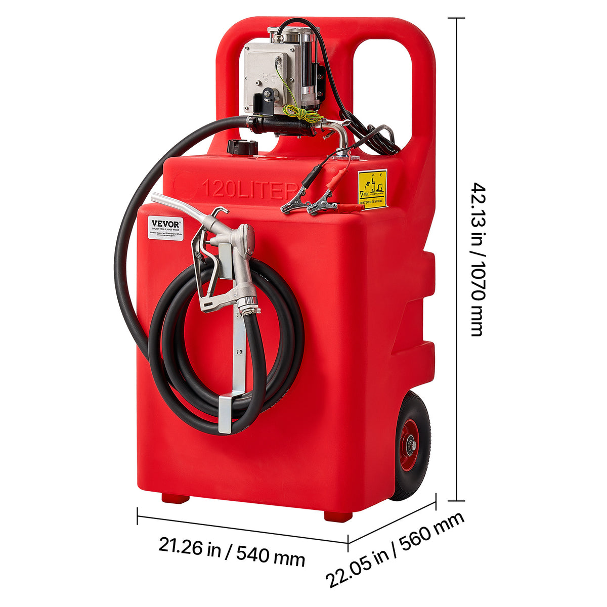 VEVOR Fuel Caddy 16 Gallon/ 32 Gallon Fuel Tank with 12V DC 2.5 GPM/ 15 GPM Electric Transfer Pump