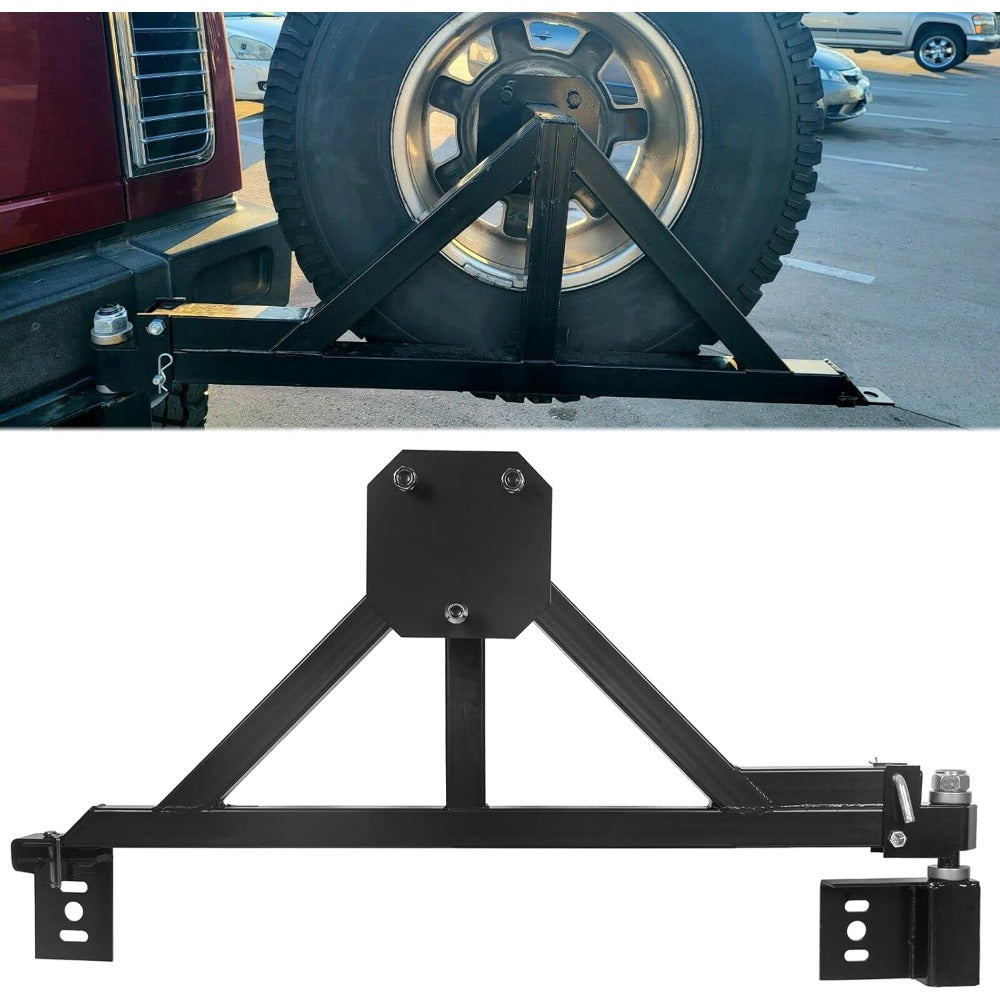Tire Carrier Mount Compatible with All Hummer H2 wDrop Down Option Black, Heavy Duty
