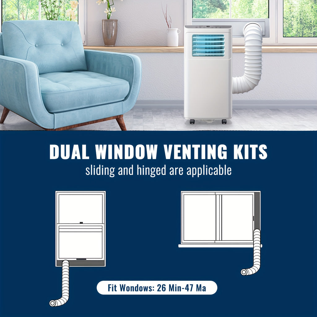 Portable Air Conditioner 8000 BTU, Remote Control, Fan Mode, Cools 250sq. Ft, 24 Hour Timer, Quiet Operation, 2 Fan Speed for Bedroom Office Home Dorm