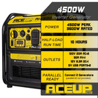 Portable Inverter Generator — Aceup Energy AI4500 4500W Gas Model for RV Camping and Home Use