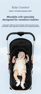 Lightweight Travel Baby Stroller - Quick Folding Design, Adjustable Backrest, Durable Fabric, Compact And Easy to Transport.