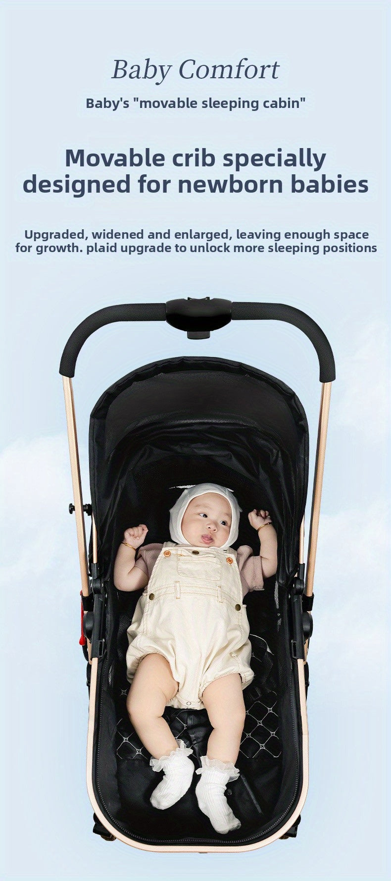 Lightweight Travel Baby Stroller - Quick Folding Design, Adjustable Backrest, Durable Fabric, Compact And Easy to Transport.