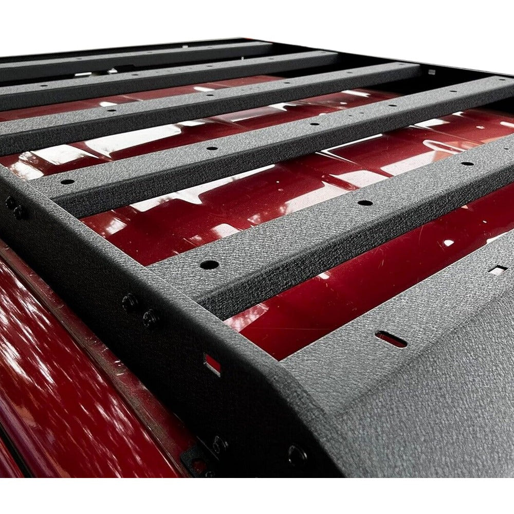Steel Top Roof Rack, 350LB Capacity, Compatible with 2005-2023 for Toyota Tacoma 2nd & 3rd Gen Double Cab Models, Powder Coated Basket Luggage Cargo Carrier (W/O Light)