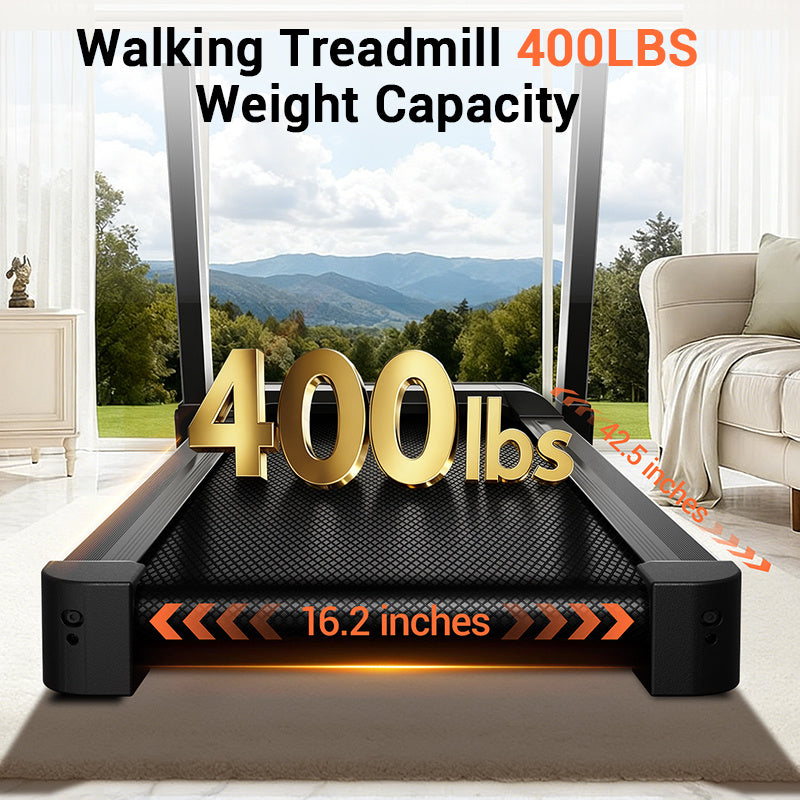 UMAY 20% Maunal Incline Treadmill, Foldable Home Treadmill with Quiet 3.5 HP Motor, 400LBS Capacity