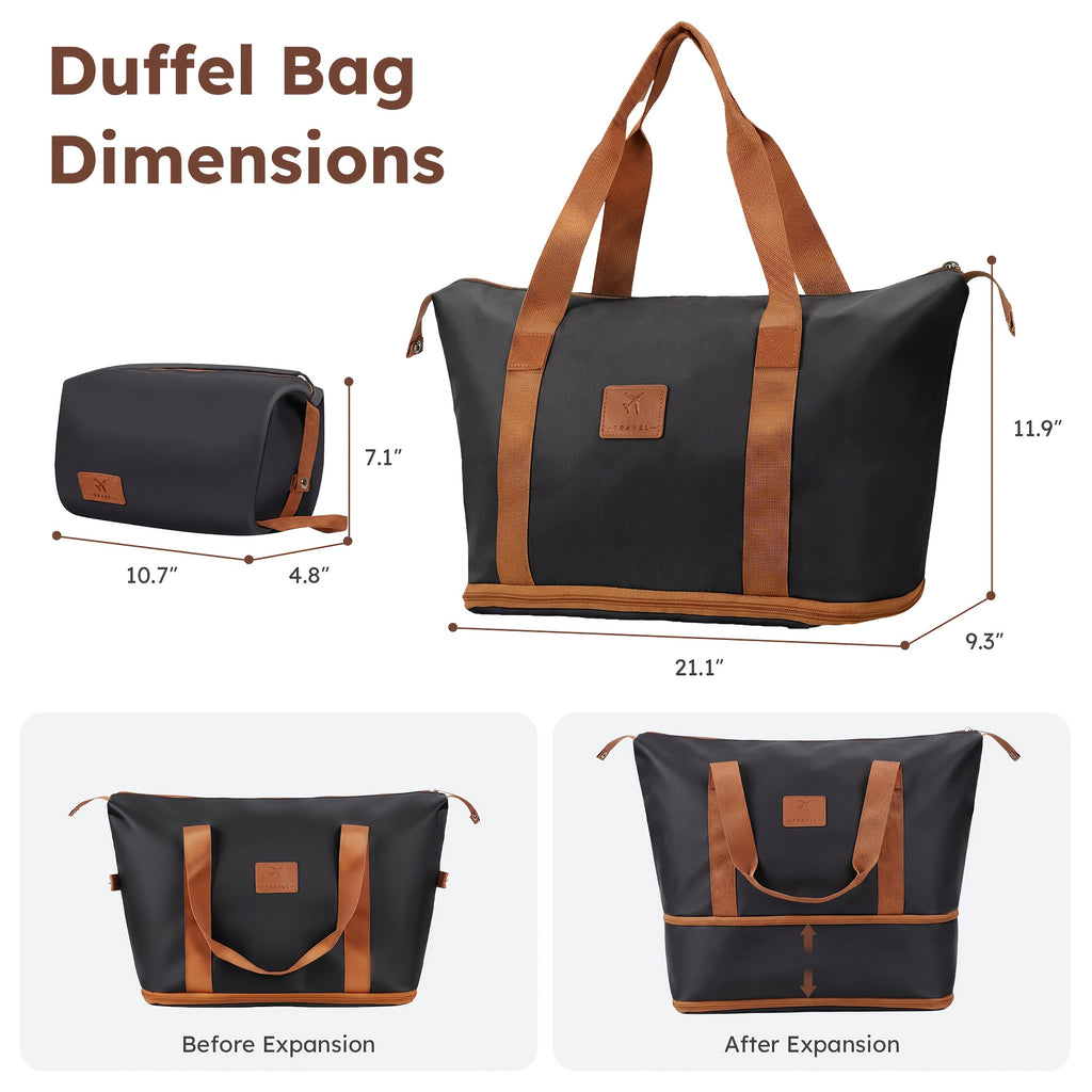 Suitcase Travel Set in 7 Pieces for Carry-On and Checked Trips Across 13 16 20 24 and 28 Inch Sizes