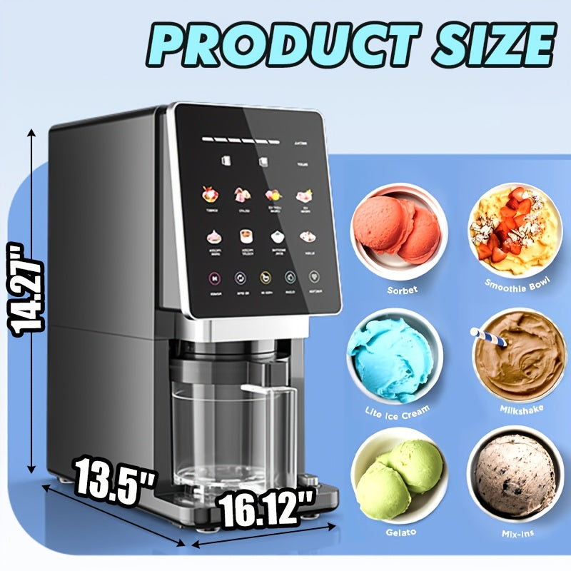 [Compact Gelato Maker] Ice Cream Maker Machine With 3 Pint Cups & Lids - Compact Gelato Maker Suitable For Sorbet, Smoothie Bowls, Milkshakes, Mix-Ins, Instant Desserts For, Parties, Commercial Use ( Plug, Voltage Compatible For North America)