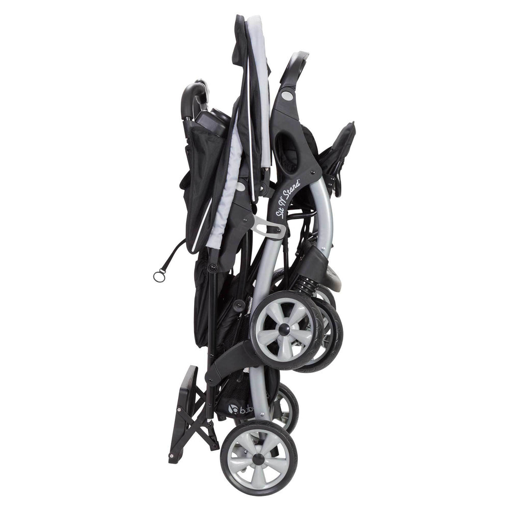 Baby Trend Double Infant and Toddler Stroller w/ Harness and Basket, Sit N' Stand, Stormy