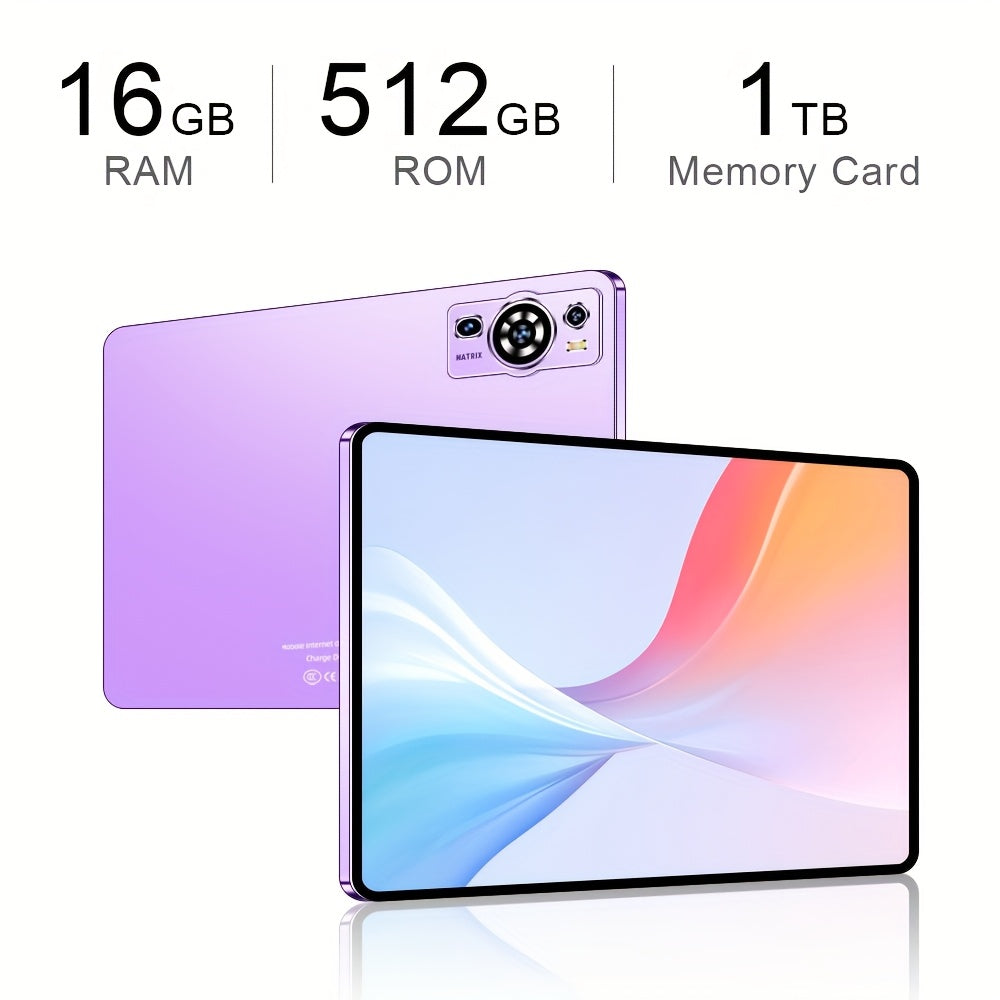 UXD A5 Android 15 Tablet, Equipped with Related Accessories, 16GB RAM (8GB+8GB Expandable), 512GB ROM Expandable up to 1TB, Supports WiFi/LTE, 6000mAh Battery, 10.1-inch HD Display with Keyboard, Mouse, Stylus, and Protective Case
