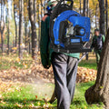 72CC Gas Leaf Blower, 3.6HP 2 Stroke Backpack Gas Blower, 665CFM High-Velocity Airflow, Grass Lawn Blower Air Cooling Gasoline Backpack Grass Blower, Snow Blower for Efficient Lawn & Debris Clearing