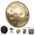 440Hz 10 Notes Handpan Drum, 22 Inch D Minor Kurd Hand Drum Instrument with Drum Bag, Dust-Free Cloth, Mallets, Stand, Sound Stickers for Adults Beginners, for Meditation, Music Therapy & Live Performances, Premium Steel