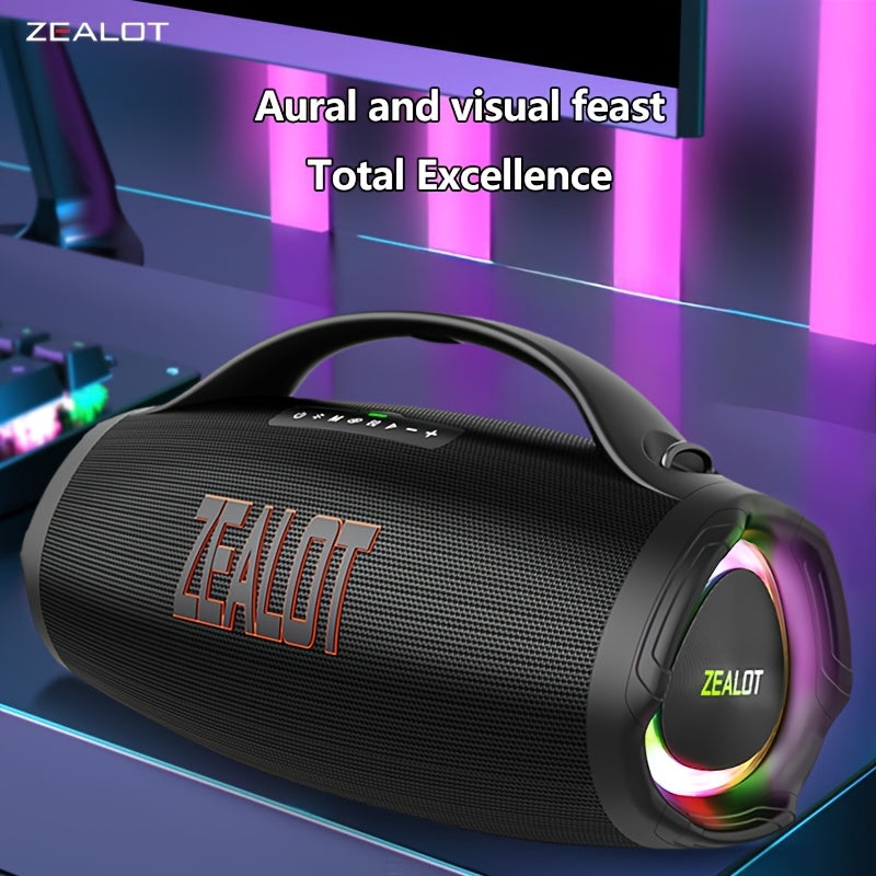 ZEALOT 160W Large Speaker, Wireless Speakers with Subwoofer, 60 Hours Playtime, 36000Mah Battery, Fast Charging, Water Resistance, Dual Pairing, Booming Bass. Charging Cable, Connect with Mobile Phone/Tv. for Home, Car, Outdoor, Camping
