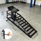 Car Ramps, 2pcs Hydraulic High-lift Service Vehicle Ramps, 5T (11050 Lbs), Car And Truck Wheel Ramps for Oil Change, with Supporting Crane, Suitable for DIY Shops And Car Beauty Shops