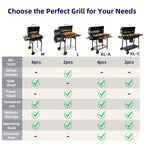 Charcoal BBQ Grills Outdoor - Barrel Charcoal Grill with Offset Smoker(Model: L)/ Outdoor BBQ Grill with Side Table(Model:M/XL-A/XL-C)for Backyard, Patio, Parties, Camping, Outdoor Cooking, Large Event Gathering, Black