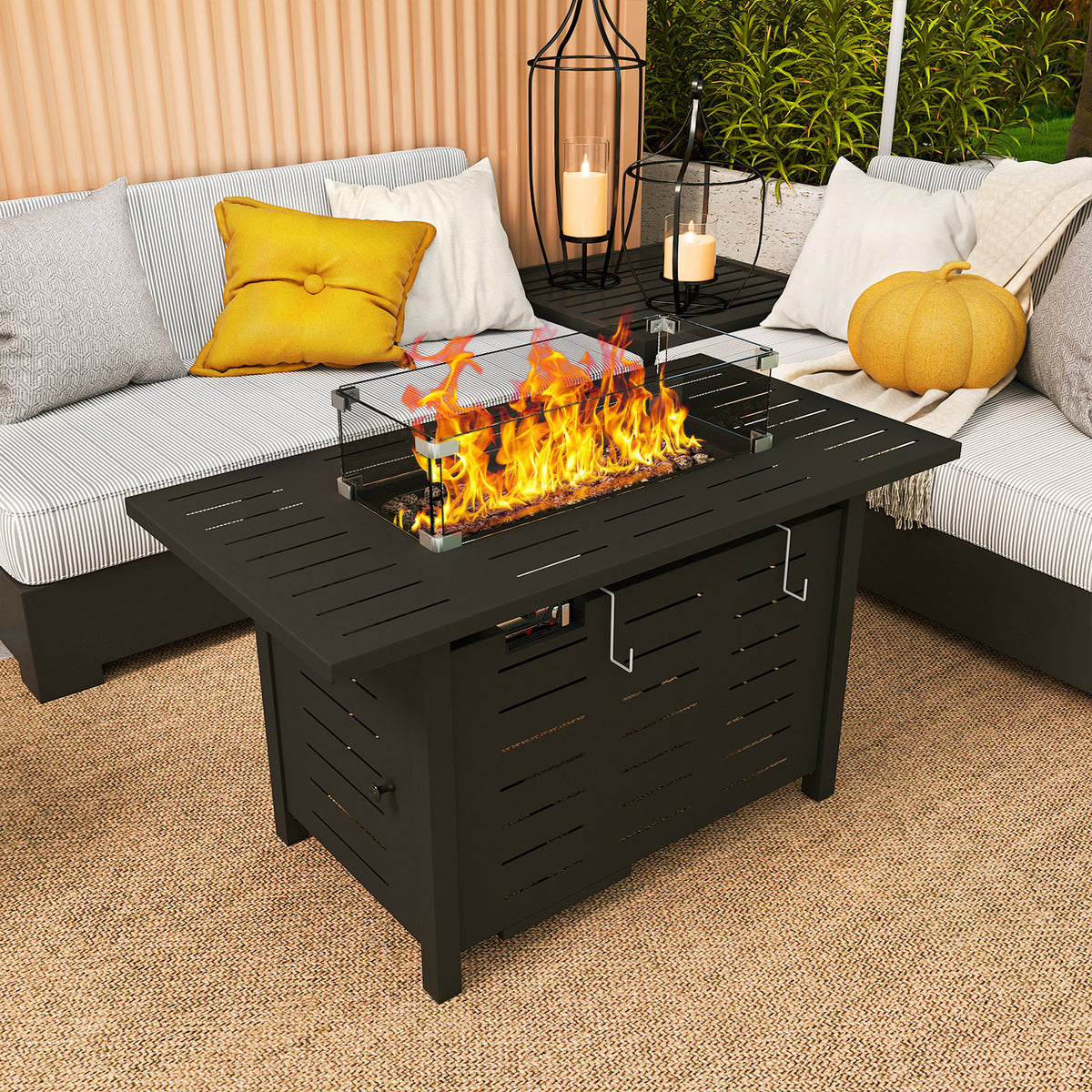 Propane Fire Pit Table for Dining and Outdoor Heat in 28 40 or 44 Inch Sizes – 50000 BTU Output