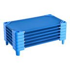 VEVOR Stackable Kiddie Cot, 6 Pack Portable Toddler Nap Cots, Standard Size 40" L x 23" W Daycare Cots for Kids, Preschool Classroom Daycare Beds for Sleeping, Resting, Naptime, Blue