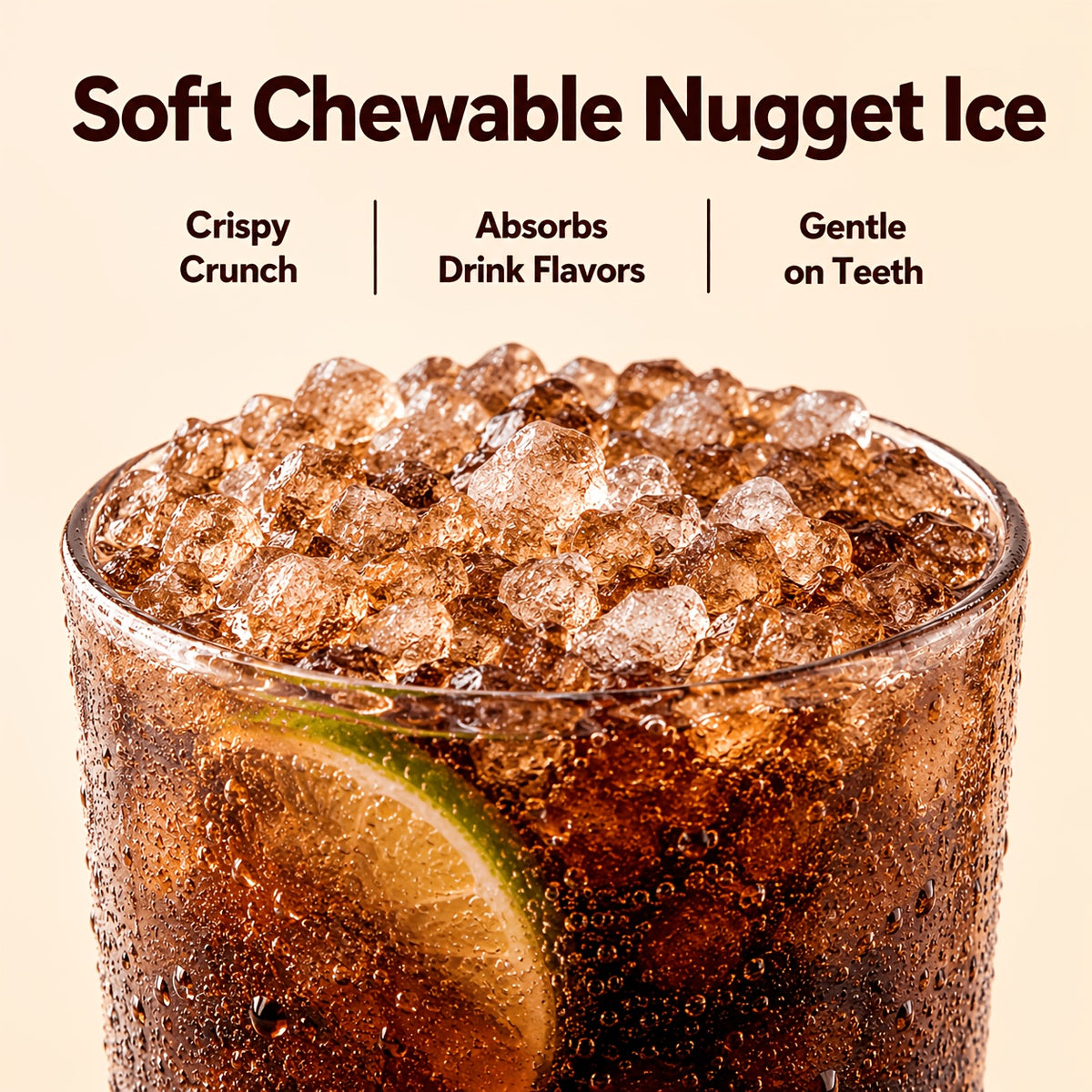 Countertop Nugget Ice Maker, Qunler 33/44 Lbs/Day Self-Cleaning Soft Chewable Pellet Ice Machine with Ice Scoop & Ice Basket for Iced Coffee, Soda, Tea, Cold Drinks, Kitchen, Office, RV, Camping, Stainless Steel, Black