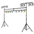LIFEZEAL Heavy-Duty Metal Lighting Truss System - Adjustable Height 5.9ft to 11.5ft, Retractable T Bar, Non-Slip Pads & Locking Pins for Portable Audio Stages