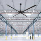 [Industrial Ceiling Fan] 120-Inch HVLS Industrial Ceiling Fan Suitable for Large Commercial Spaces - Heavy-Duty Remote Control System with Silent DC Motor, 6- Low-Profile Downrod Mount, Full Coverage for Warehouses, Gyms, Workshops, Use (No Light)