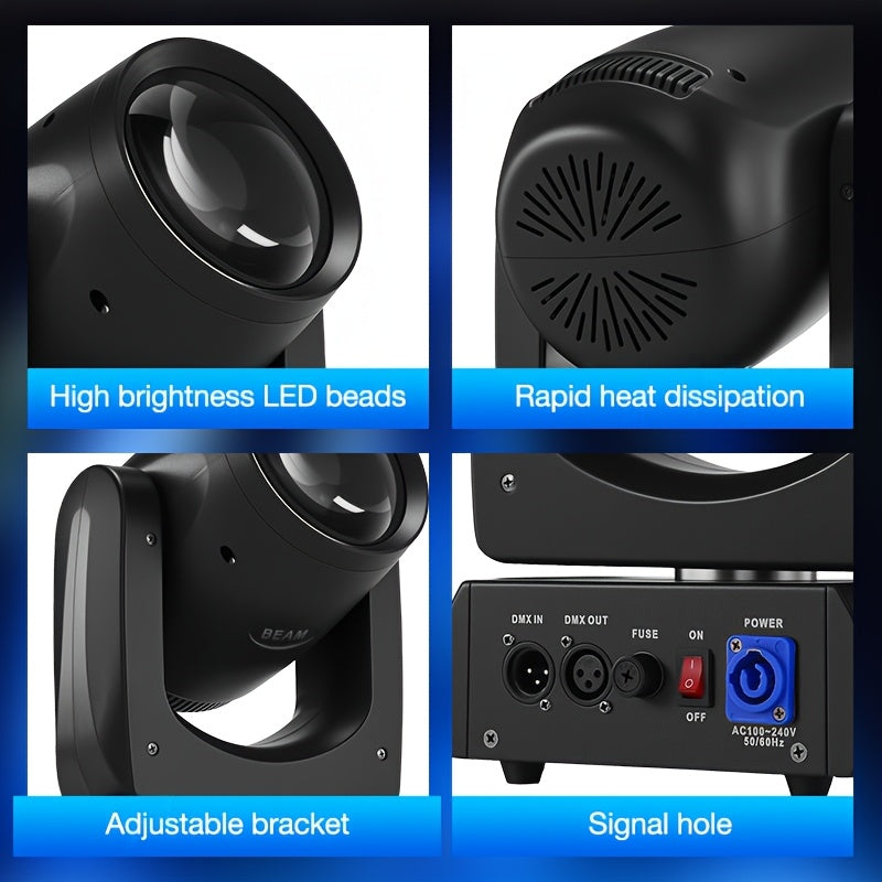 160W Beam Stage Light – DMX512 Control, 12 Colors and 15 Gobo Patterns for Sound-Activated Effects