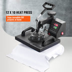 VEVOR Heat Press, 12x10Inch T-Shirt Press Machine, T-shirt Press Heat Press 30x23cm Printing Machine Heat Transfer Sublimation Machine for T-shirts
