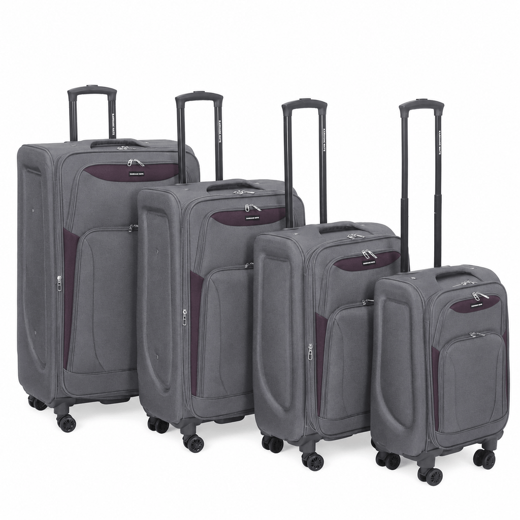 4-Piece Softside Expandable Luggage Set with Spinner Wheels, Lightweight Travel Suitcases with Telescopic Handle, Nested Storage Design