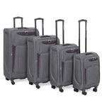 4-Piece Softside Expandable Luggage Set with Spinner Wheels, Lightweight Travel Suitcases with Telescopic Handle, Nested Storage Design
