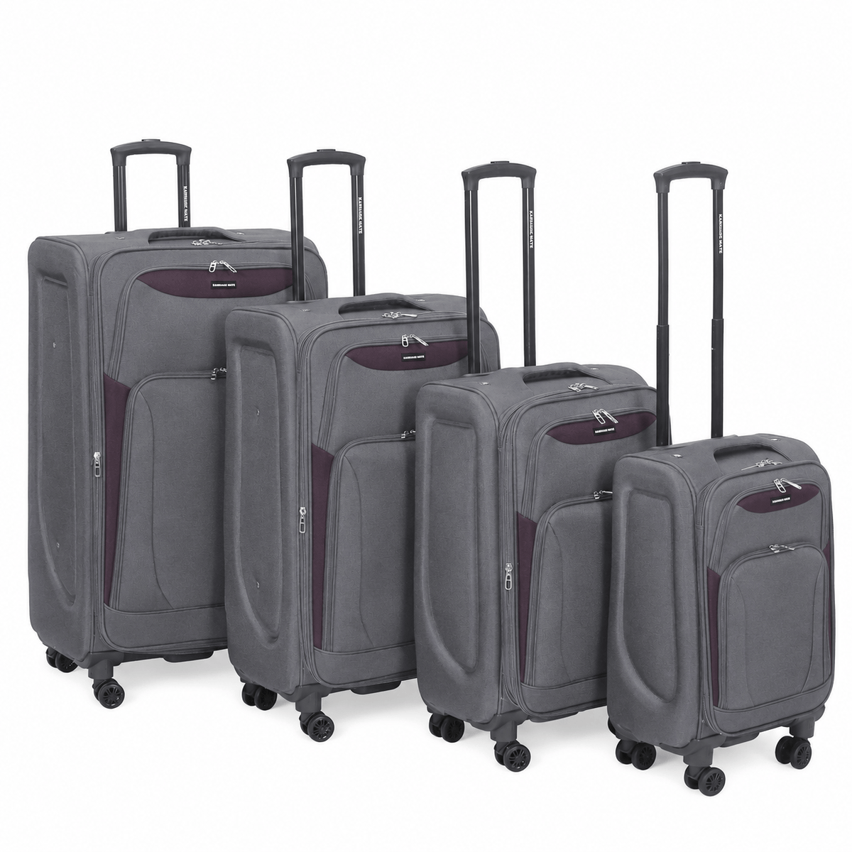 4-Piece Softside Expandable Luggage Set with Spinner Wheels, Lightweight Travel Suitcases with Telescopic Handle, Nested Storage Design