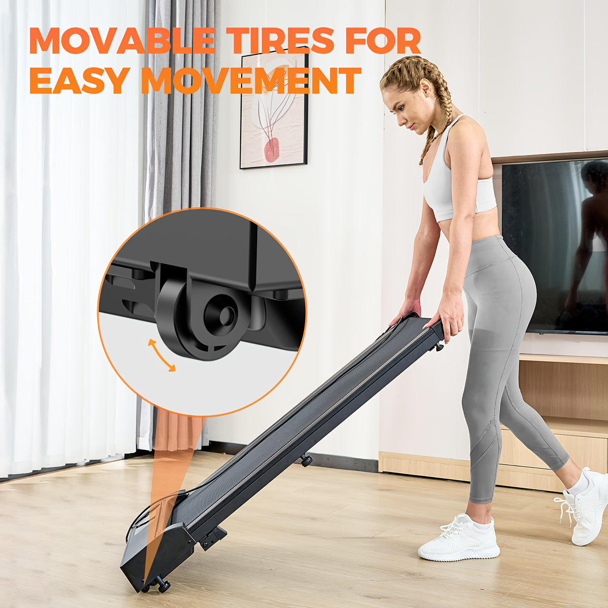 Portable 15% Incline Under Desk Walking Pad Treadmill, 2.5HP Lightweight Home Office Fitness Treadmill, 4-in-1 Walking Pad for Walking And Jogging Quiet, 265Lbs Capacity with Remote Control & LED Display, Walking Training, Weight Loss for Women