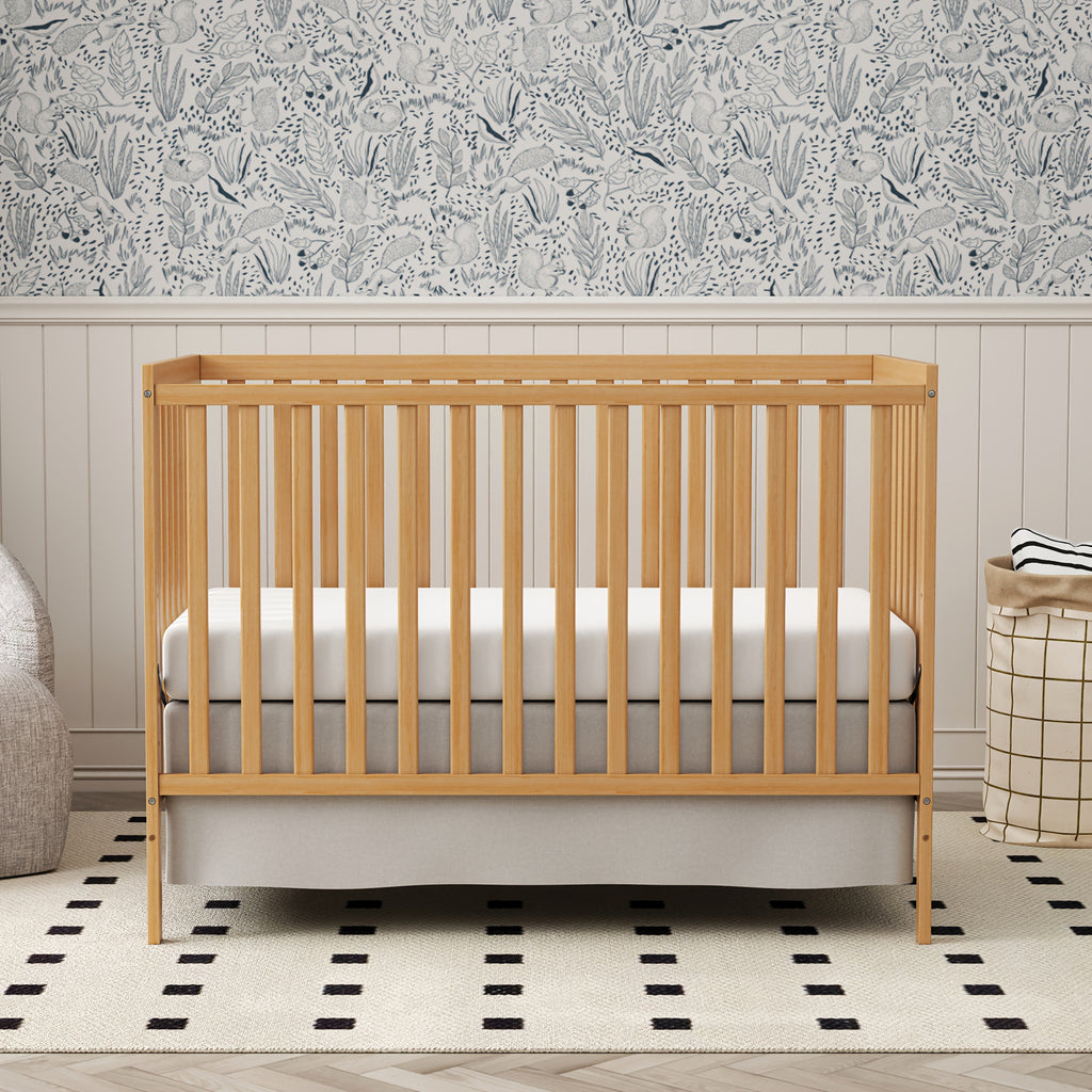 Goldzone Crib 5in 1 Convertible, Wooden Newborn Essentials Convertible to Toddler Bed, Sofa Bed and Full Size Bed, Baby Cribs with 4 Adjustable Bases for Nursery Decor, Baby Stuff Clearance, Item Weight: 37lbs, Maximum Weight Recommendation: 50lbs