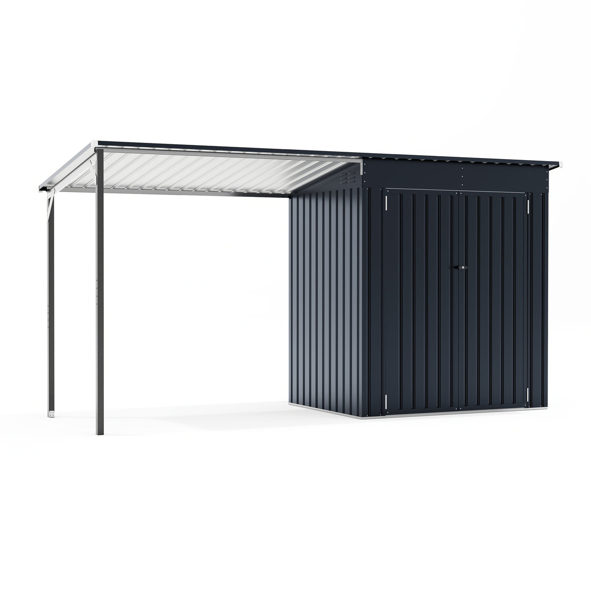Metal Storage Shed, Large Outdoor Shed With Updated Frame Structure, Garden Tool Sheds For Backyard Patio Lawn, Grey