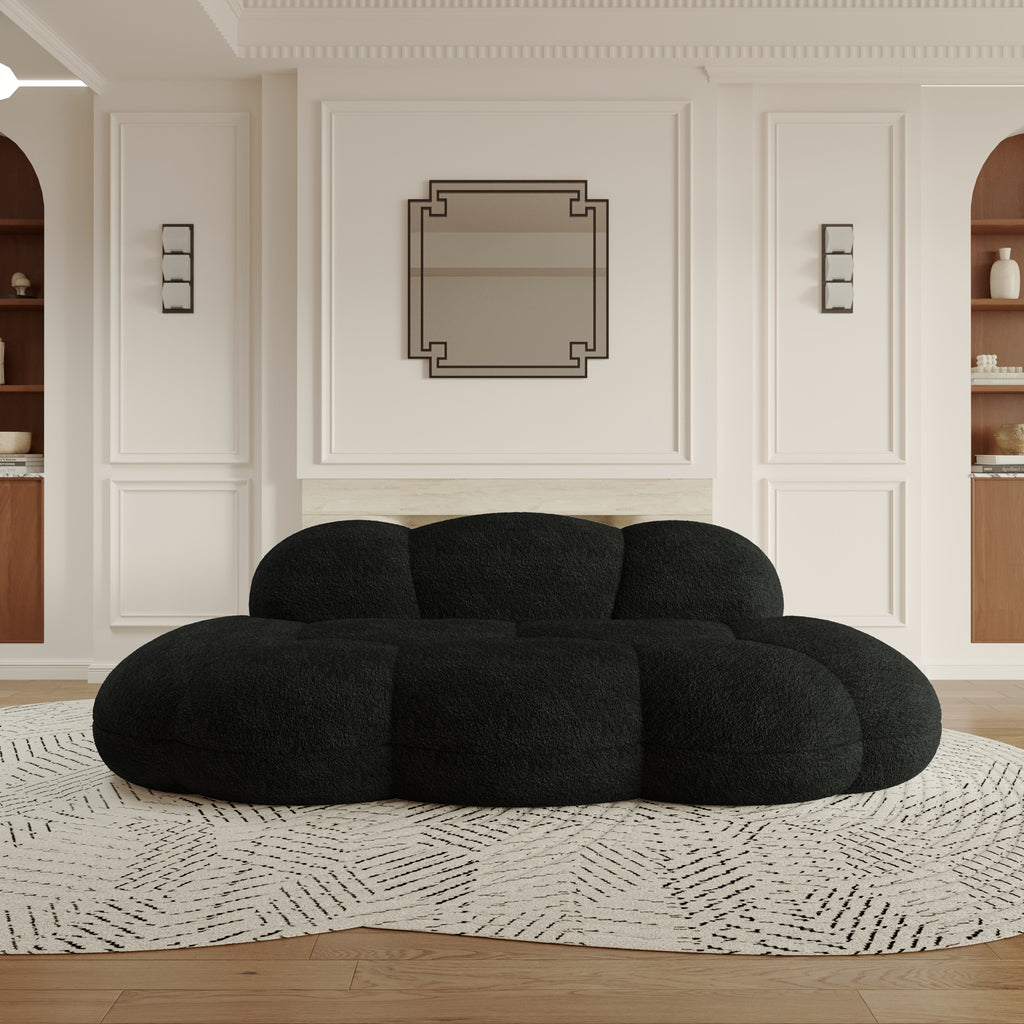 Cloud Shaped Couches for Living Room, Modern Comfy Compressed Sofa, Cloud Shaped Leisure Sofa, Upholstered Couch for Bedroom, Apartment, Small Space (No Installation Required)