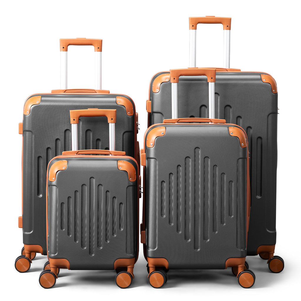 4 Pc Luggage Sets, Durable Hard Shell 4 Piece Set Suitcase with Spinner Wheels, Hardside Lightweight Luggage set, Large Travel Luggage Set (16"20" 24" 28"), mixed color
