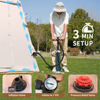 LILYPELLE Inflatable Camping Tent, Easy Setup Air Tent with Hand Pump, 4-Season Glamping Tent for Couples, Groups, And Families
