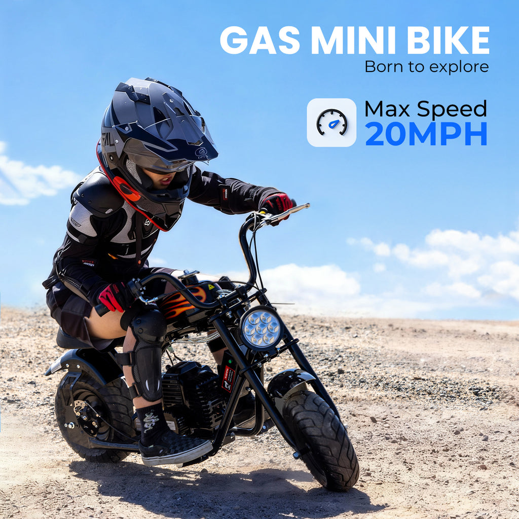 Mini Dirt Bike, DB004 Model 39 CC 4-Stroke Gas Chopper Bike with Off-Rode Tire, Disc Brakes, Max Load 160Lbs, Up to 18Mph