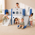 9in 1 Toddler Slide Set Playground Indoor & Outdoor Fun for Kids & Babies, Featuring Climbing Board, Basketball Hoop, Telescope, Storage Space And Non-Slip Steps