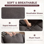 Manual Recliner Chair with Massage And Heat Ergonomic Overstuffed Breathable Fabric Reclining Chair with 2 Side Pockets, 2 Cup Holders, Remote Control, for Game & Recreation Room Furniture