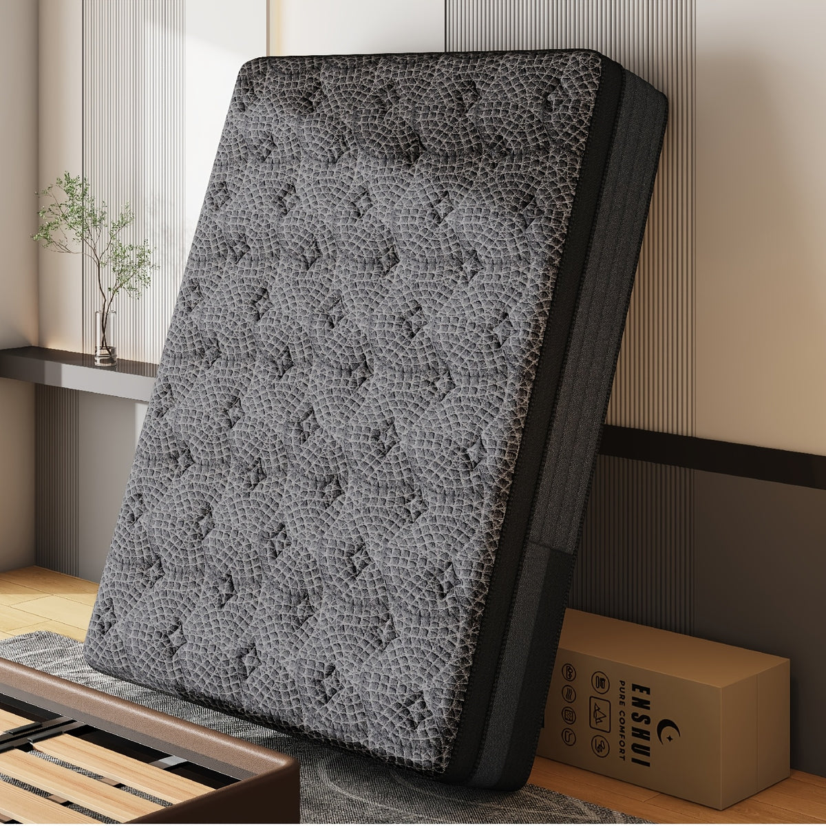 12/14 Inch Queen Size Mattress, King Size Mattress, Full Size Mattress, Twin Mattress in a Box with Memory Foam And Individual Pocket Springs, Motion Isolation, Pressure Relief, Medium Firm Feel, Cool And Comfortable Sleep, Edge