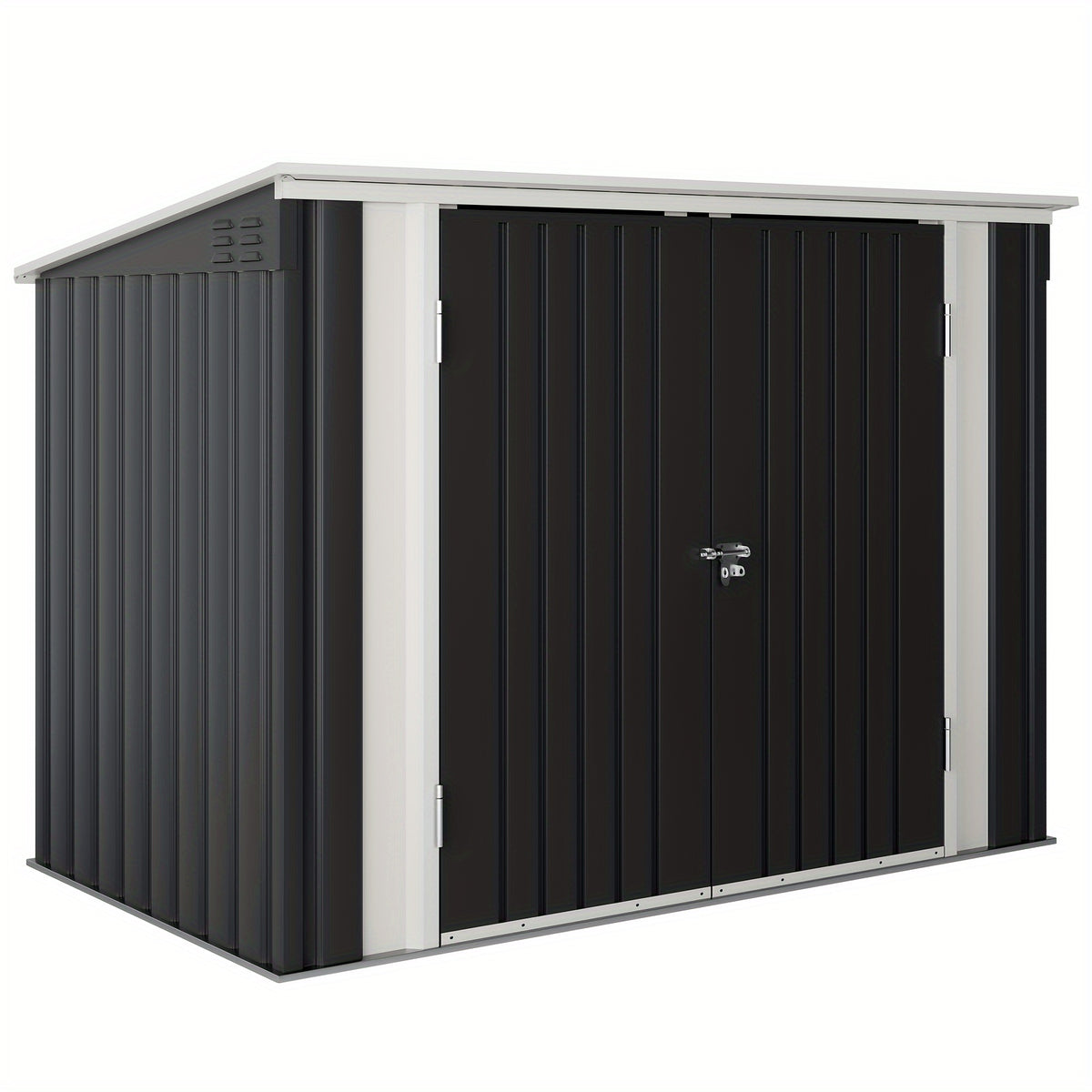 GUNJI 8 X 12ft Outdoor Metal Storage Shed, Garden Shed with 2 Shelves, Tool Sheds for Backyard Garden Patio Lawn