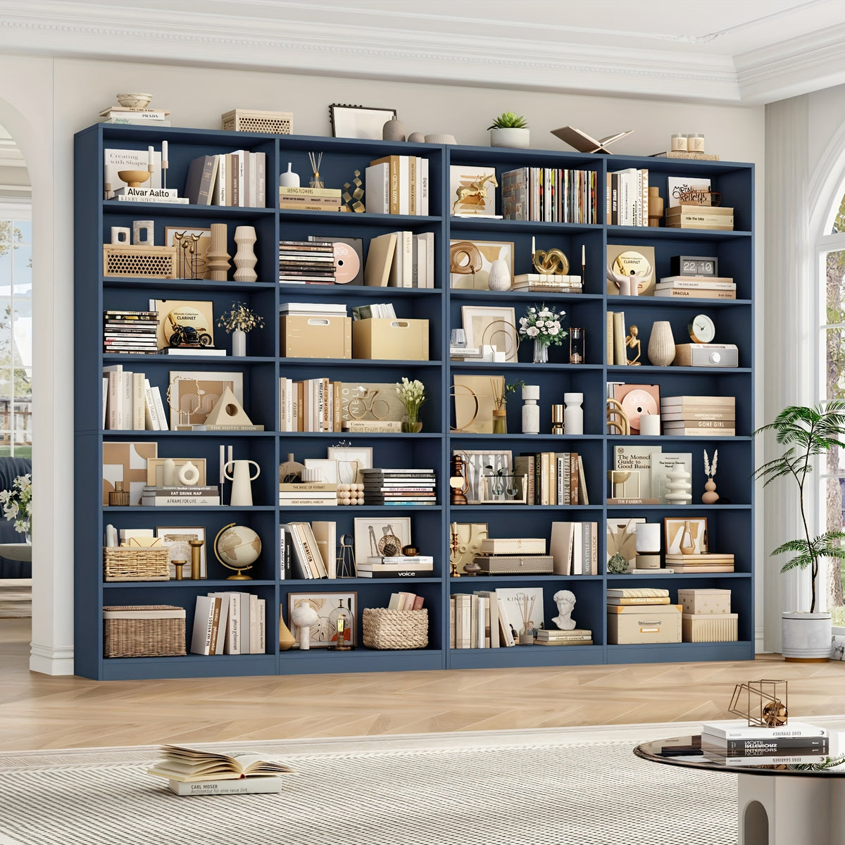 FULTRU 83.6" Tall 7-Tier Bookshelf & Bookcase - Heavy-Duty, Black Modern -Standing Bookcase with 14 Open Shelves, Easy Assembly, Book Shelves, Shelves For Wall, Book Shelf Organizer, Book Organizers And Storage, Shelf For Bedroom, Book Shelf For Bedroom,