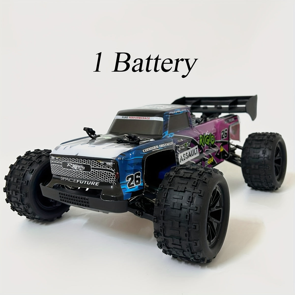 Flypear 4WD Brushless RC Car, 60+KM/H All Terrain High-Speed Off-Road Truck, Aluminum Alloy Chassis, 2.4Ghz Remote Control, Supports Vehicles Racing Together, Three-Wire 17G Digital Servo, LED Lights