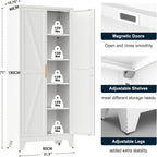 61"/71" Tall Metal Storage Cabinet With 2 Doors And 4 Adjustable Shelves, 5-Tier Kitchen Pantry Storage Cabinet For Kitchen, Living Room, Dining Room And Office