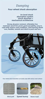 Lightweight Travel Baby Stroller - Quick Folding Design, Adjustable Backrest, Durable Fabric, Compact And Easy to Transport.