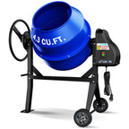 Electric Concrete Mixer with Wheels in 4.3 or 5.3 Cubic Feet for Cement and Mortar Mixing Jobs