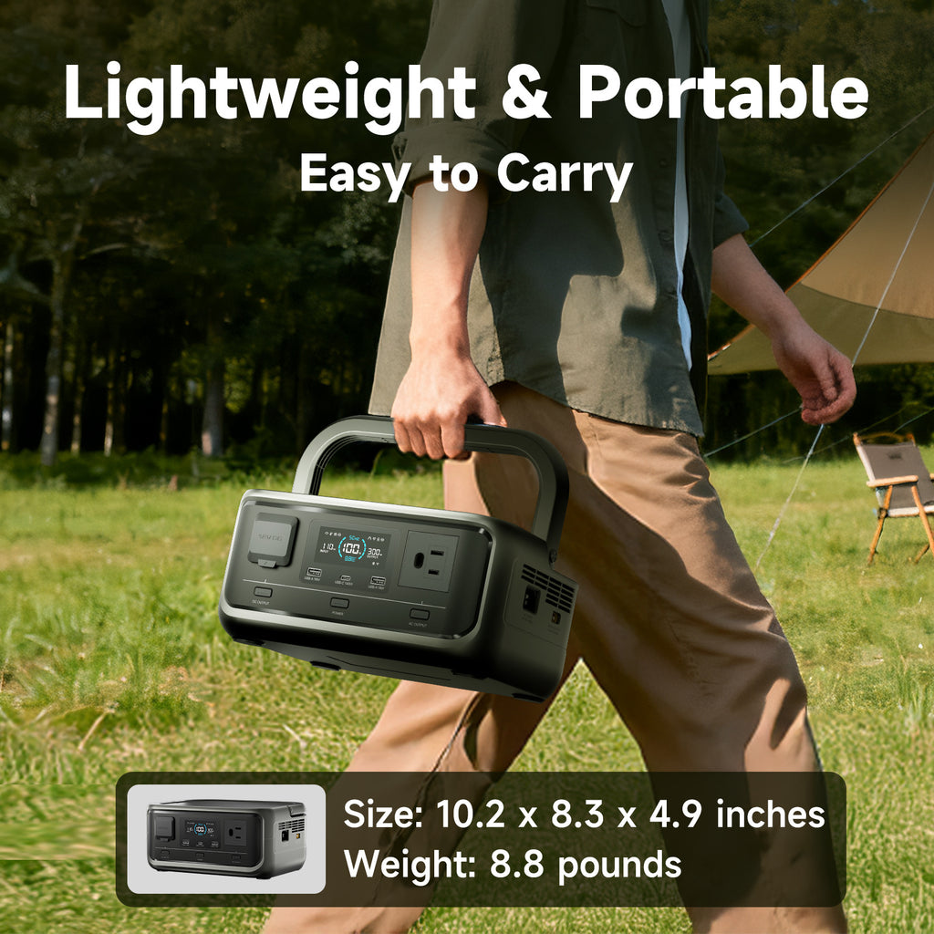 [Outdoor Camping Travel] ALLPOWERS P300 T2 Portable Power Station 256Wh LiFePO4 Battery 300W (Peak 600W) AC Output for Outdoor Camping Travel Home Use